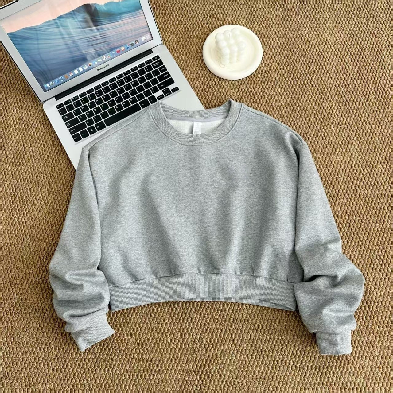 Women's Autumn New Casual Joker Cotton Short Navel Long Sleeve Blouse Leisure Sports Sweater