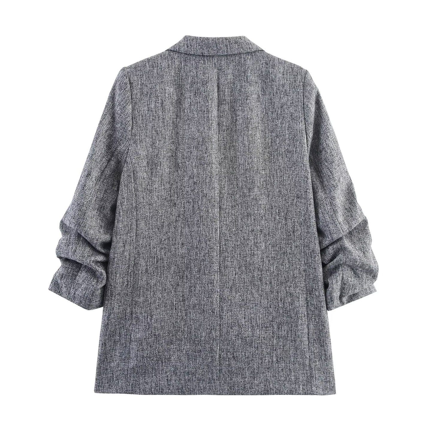 Women's new fashion pleated sleeve casual Button-up suit jacket