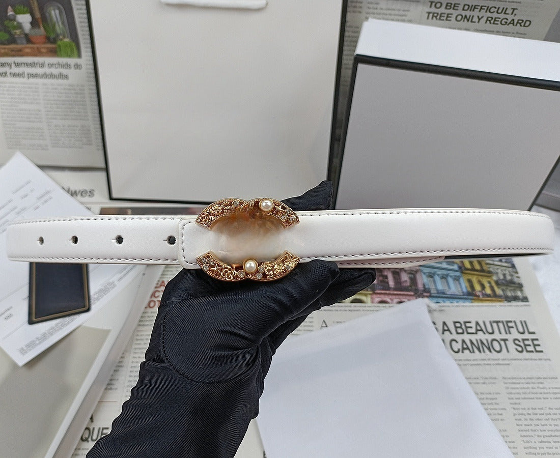 Women's new Joker Gold Silver rhinestone metal decorative fine thin belt belt With a box