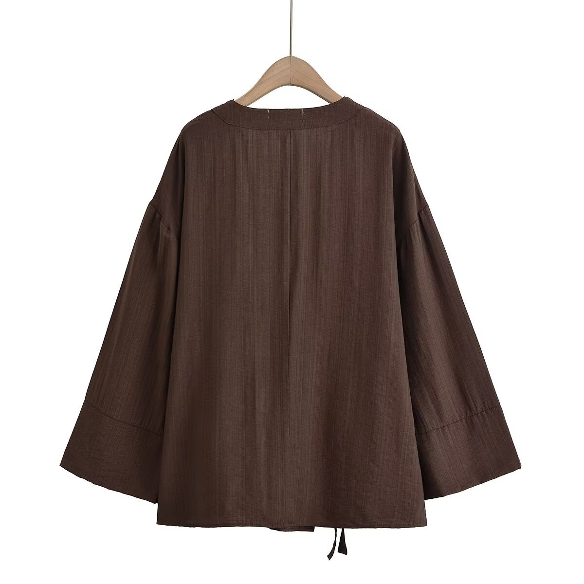 set Women's 2 pieces fashion loose comfortable V-neck lace up top +Pants suit