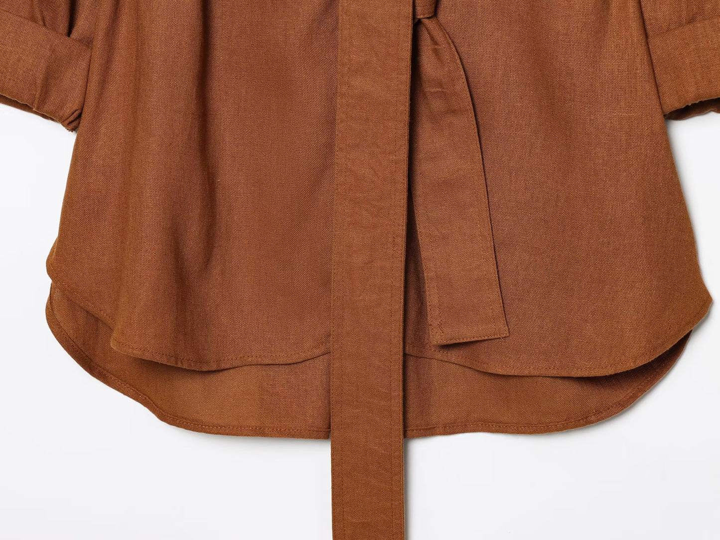 Women's new fashion with belt casual linen blend button up shirt+Pants Women's suit