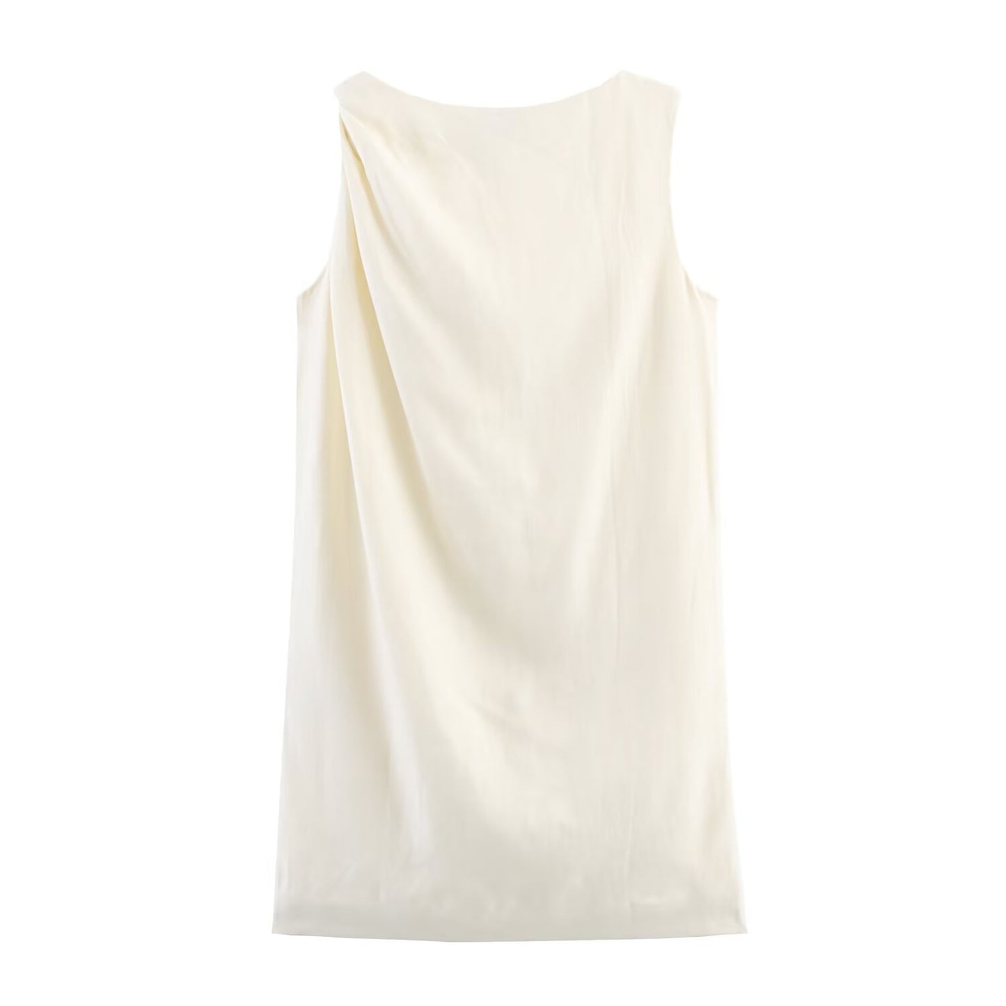 Women's new fashion knot decoration sleeveless linen blend mini dress