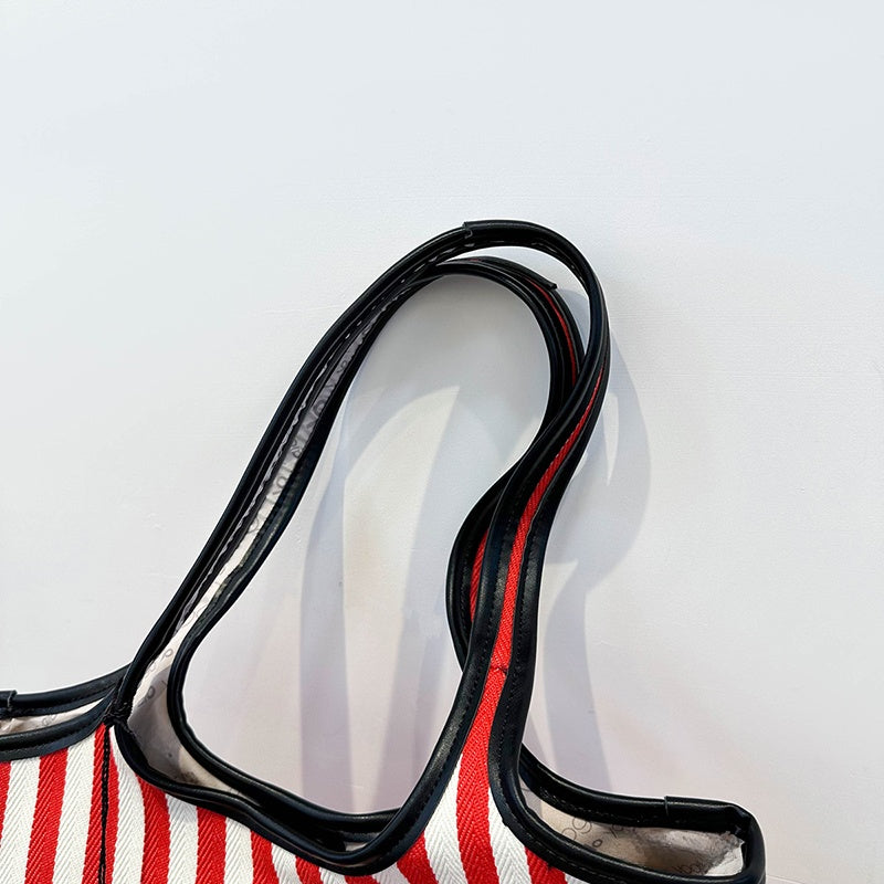 Women's New Fashion Joker Letter Striped Shoulder Bag Handbag Large-capacity Underarm Bag Female Bag