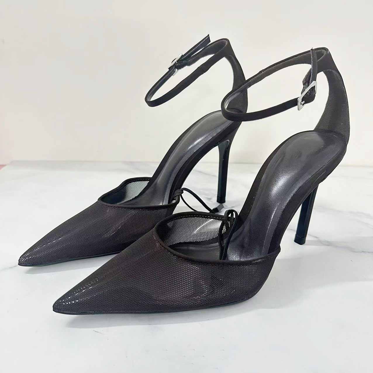 Women's New Fashion Joker Pointed Stiletto High-heeled Women's Shoes Gauze Breathable and Cool To Wear Joker Sandals.