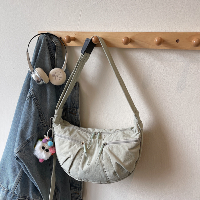 LU Women's new casual Joker lightweight pleated shoulder bag Messenger bag large capacity female bag