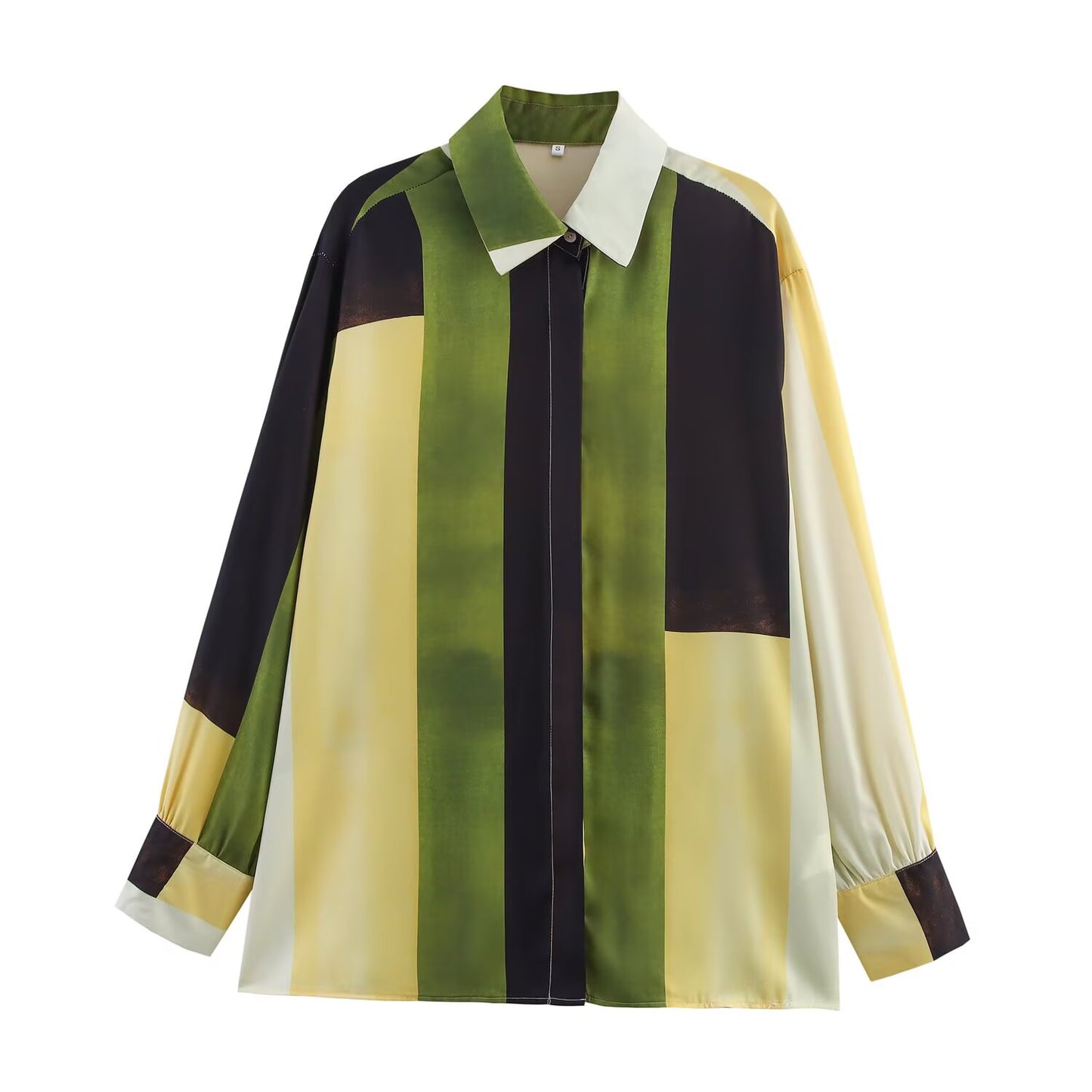 Women's 2025 new fashion loose satin texture printed shirt+Pants suit