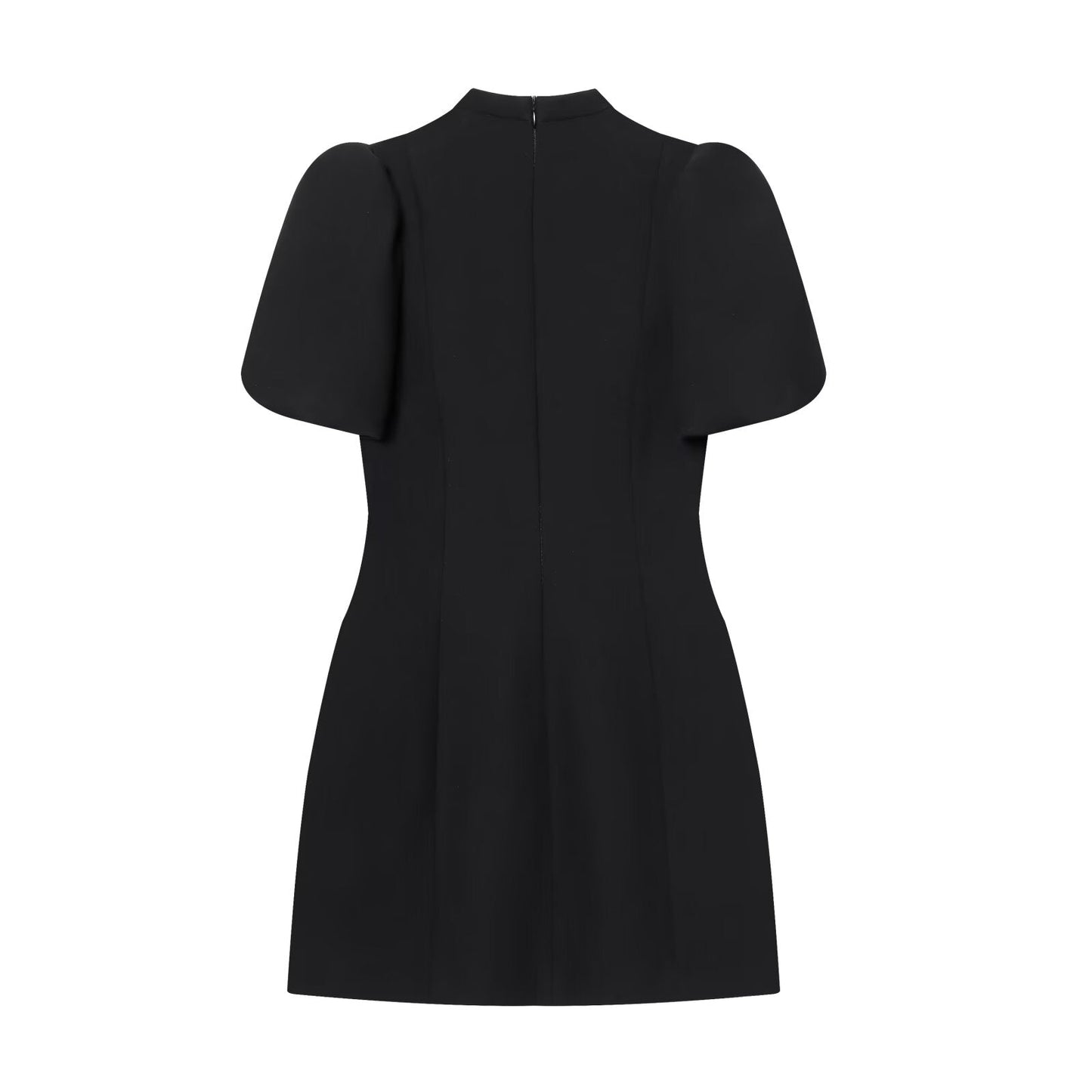 Women's O-Neck bubble sleeve mini dress