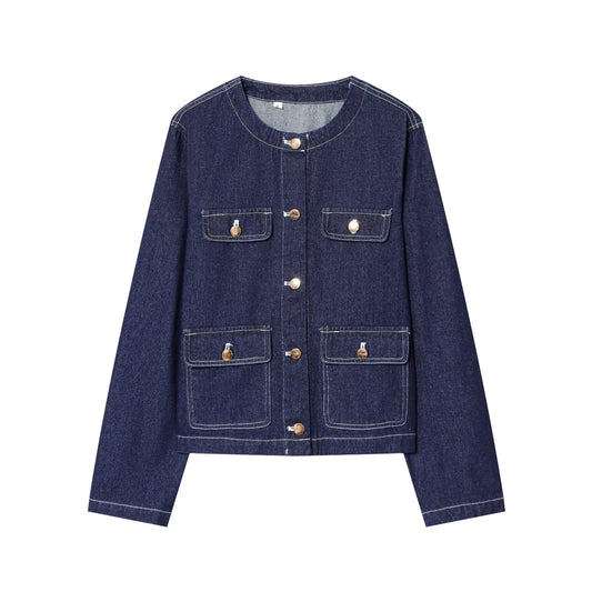 Women's new fashion casual single breasted denim jacket Coat