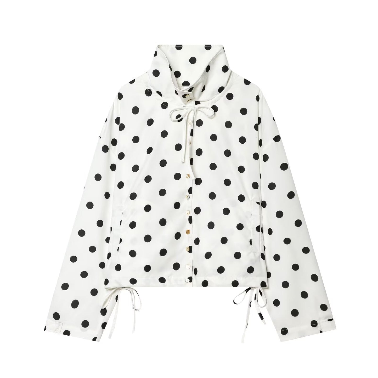 Women's bow decoration polka dot Coat