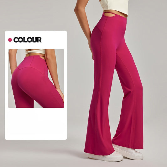 Women's New Fashion Joker Slim Hip Micro-La Yoga Pants Sexy Little Straight Leg High Elastic Fitness Pants.