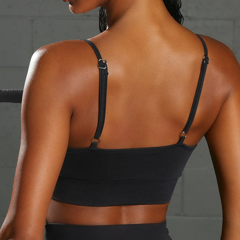 Women's New Seamless Yoga Clothes Women's Back Sports Fitness Clothes Hip High Waist Yoga Pants. 