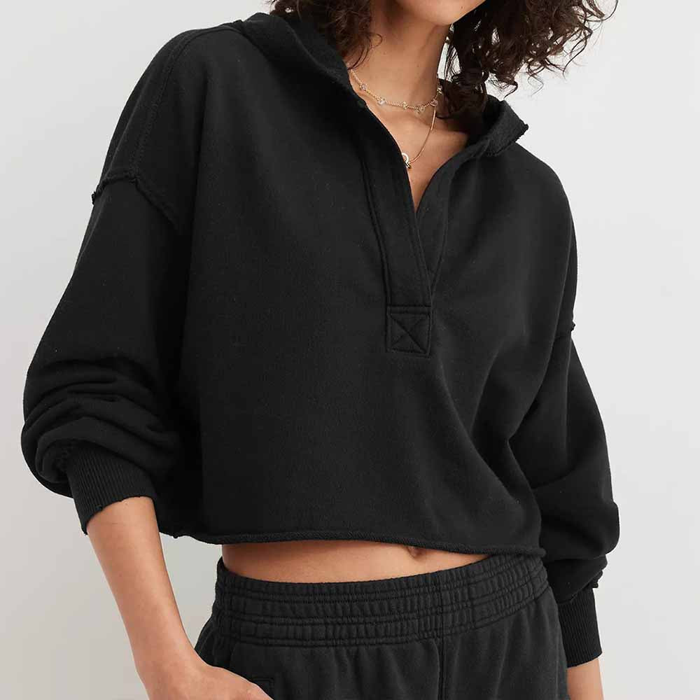 Women's Sweater Pullover V-neck Long-sleeved Coat with Raglan Sleeves Knitted Coat Fitness Exercise Hooded Yoga Clothes