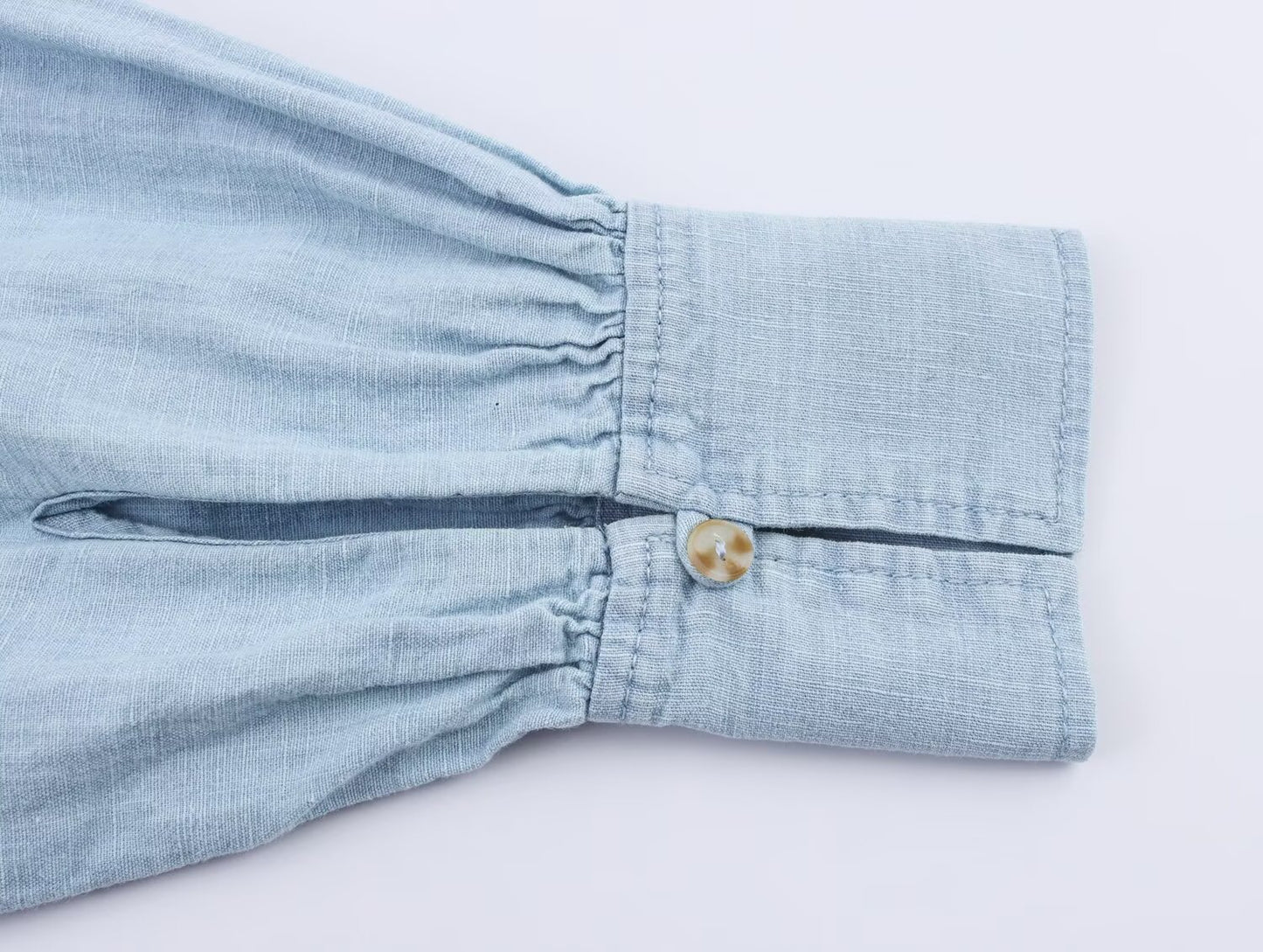 Women's new fashion long sleeved denim button up shirt+Pants suit