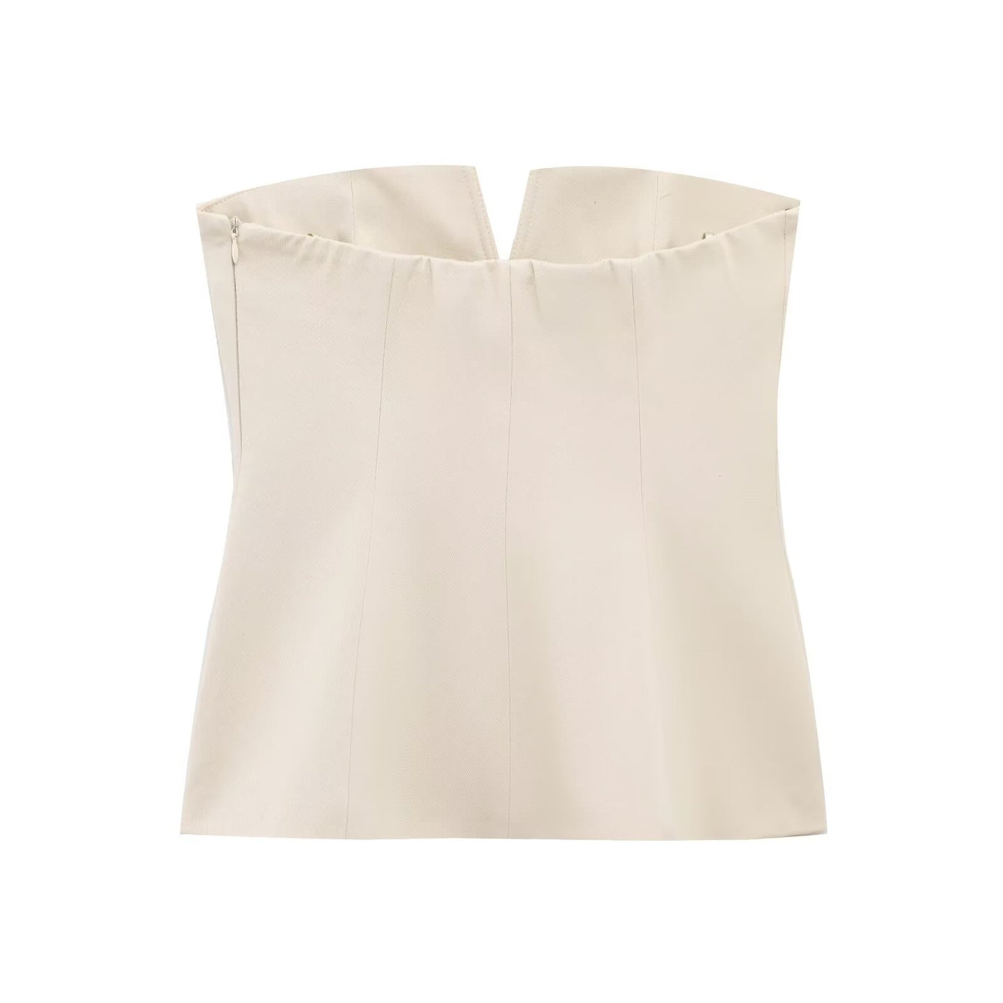 Women's new Fashion sleeveless solid slim backless strapless top