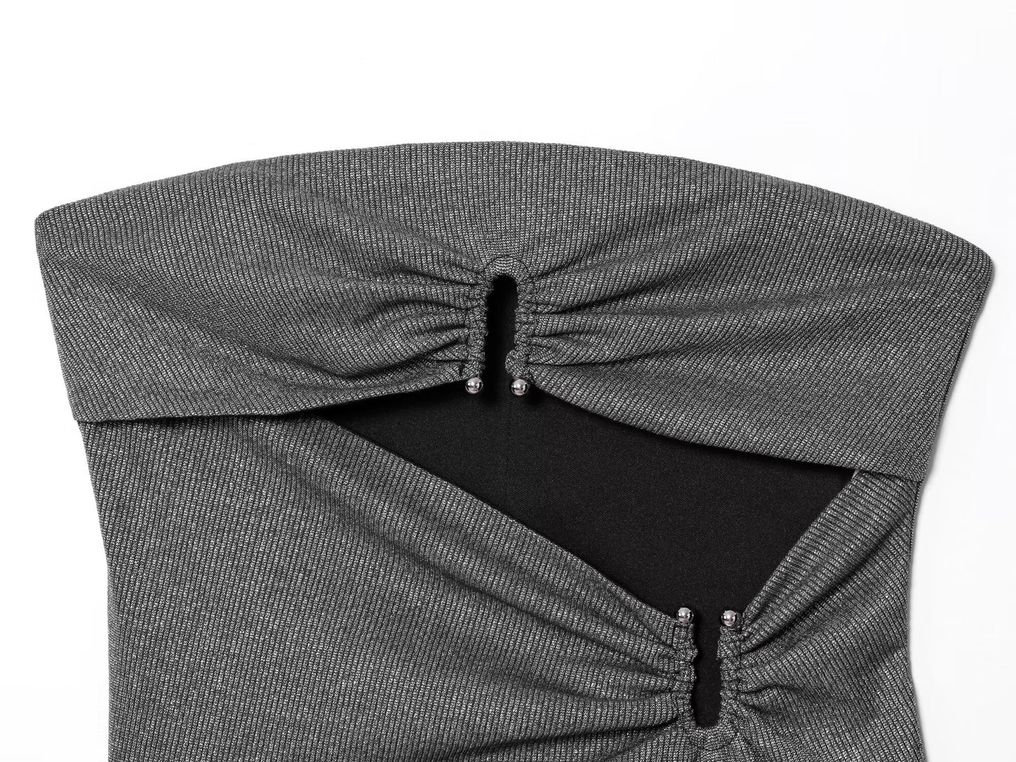 Women's chic Fashion opening design elastic strapless top