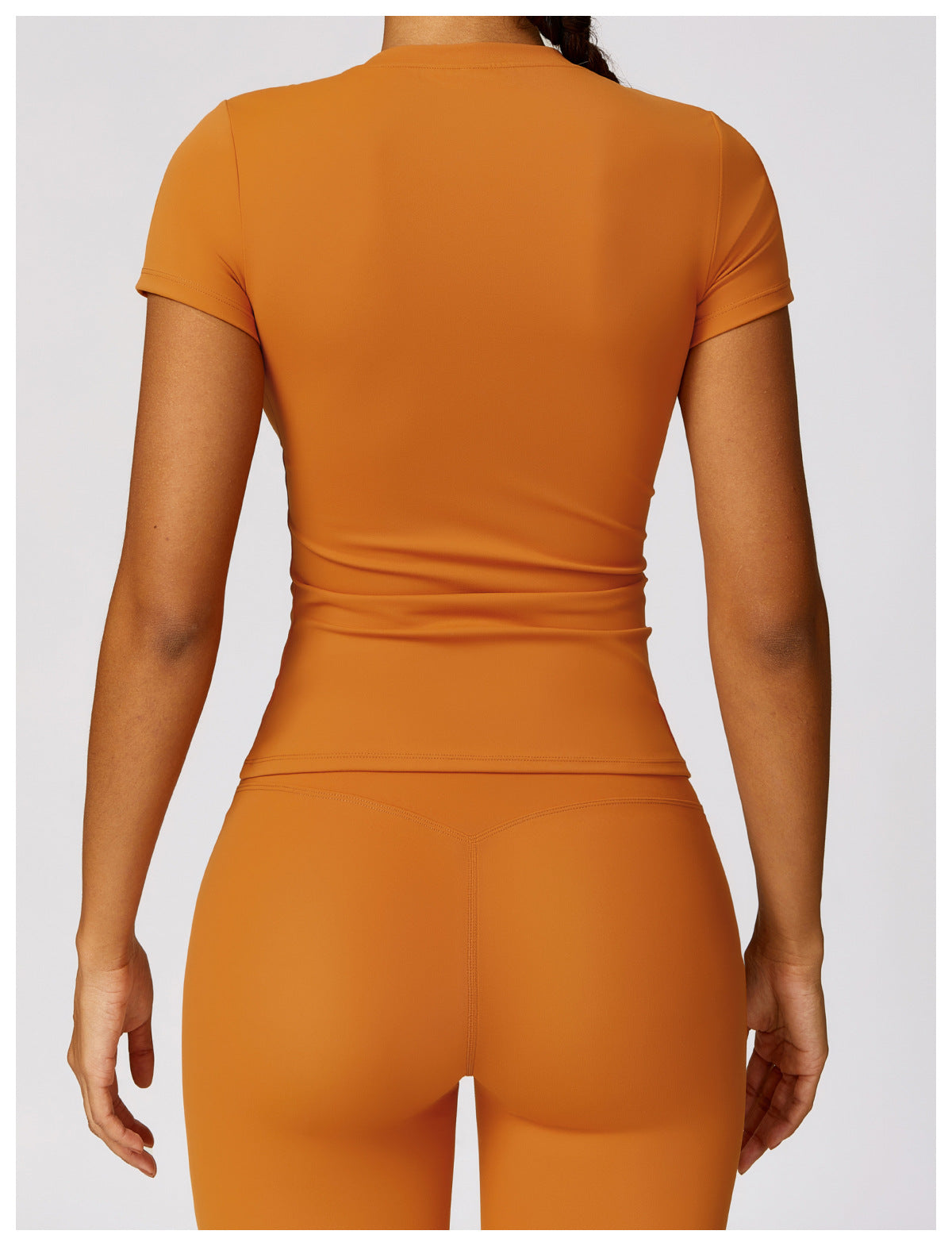 Women's Suit New Fashion Outdoor Running Short-sleeved Fitness Jacket High Waist Hip Quick-drying Yoga Pants.