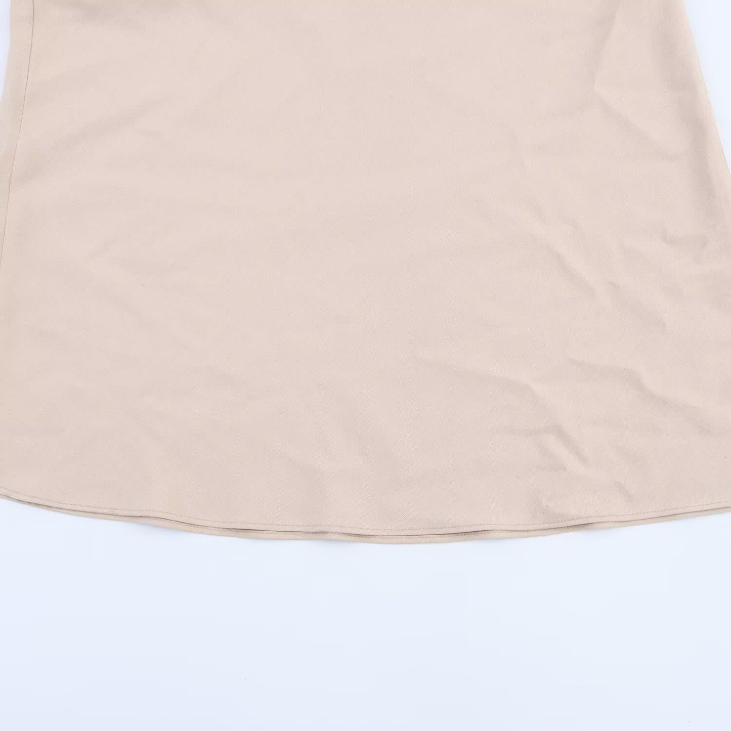 Women's new Fashion linen blend patchwork suspender MIDI dress