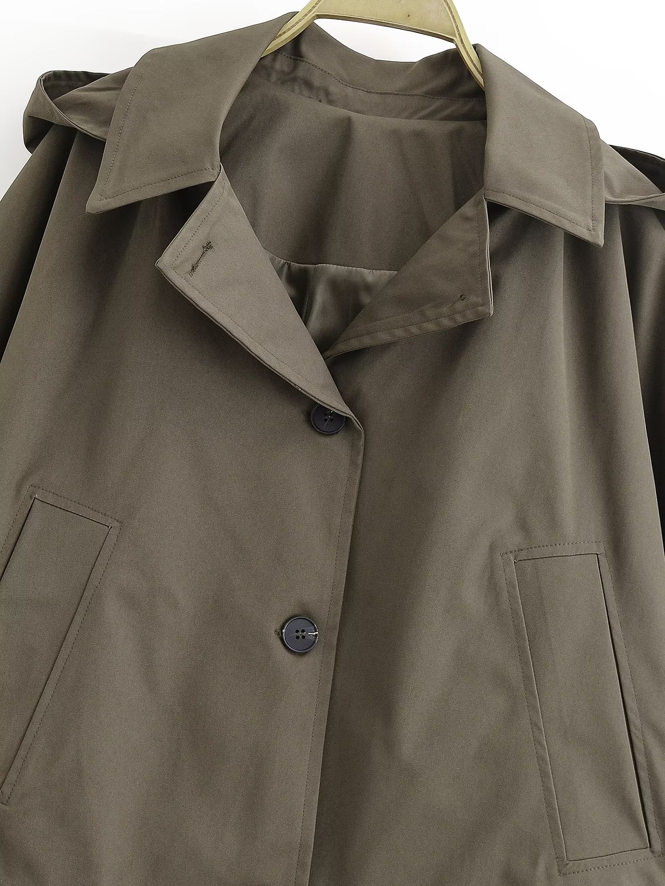 Women's new fashion cape style short hooded windbreaker Coat