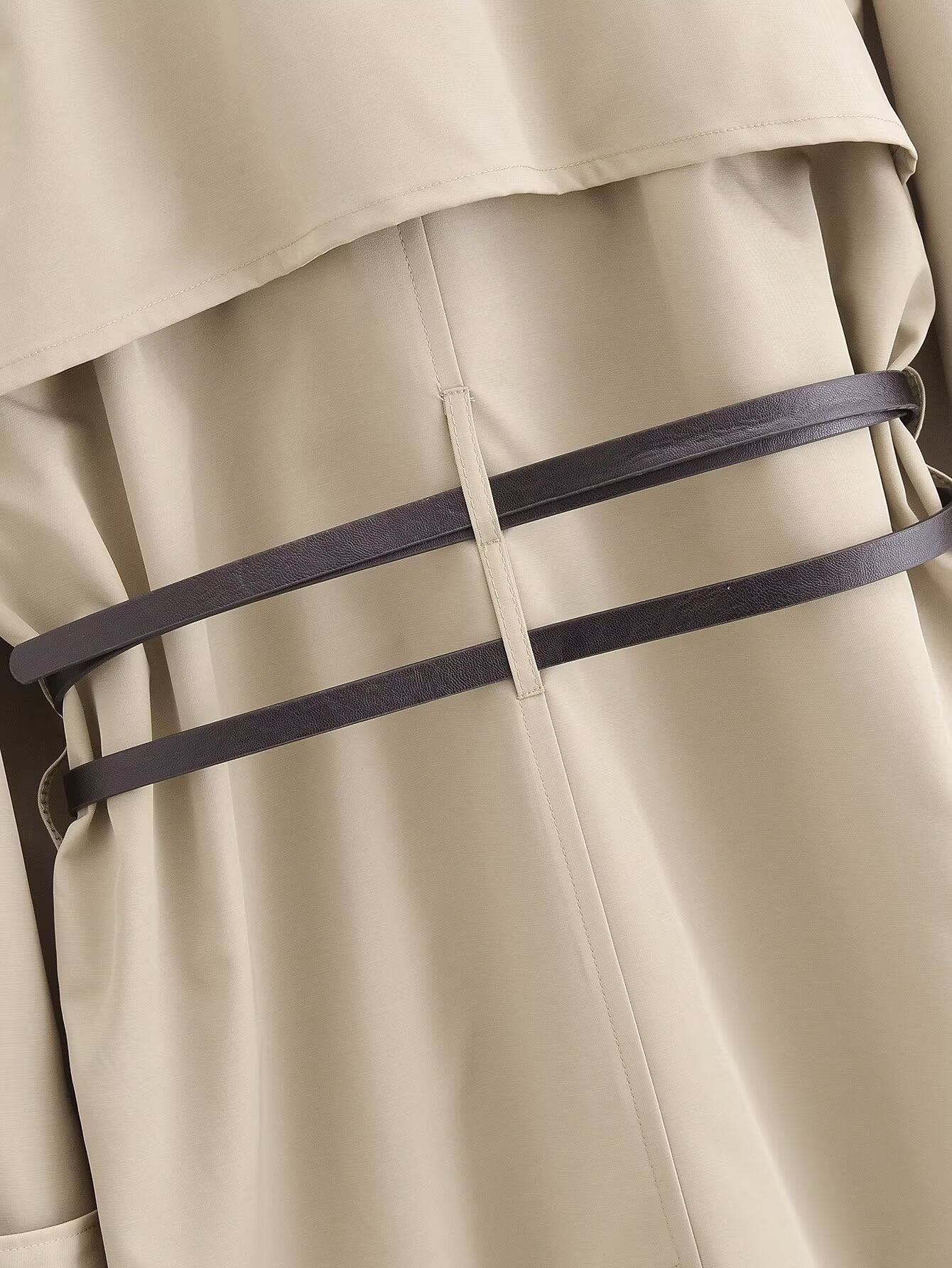 Women's new fashion with Belt loose double breasted windbreaker Coat