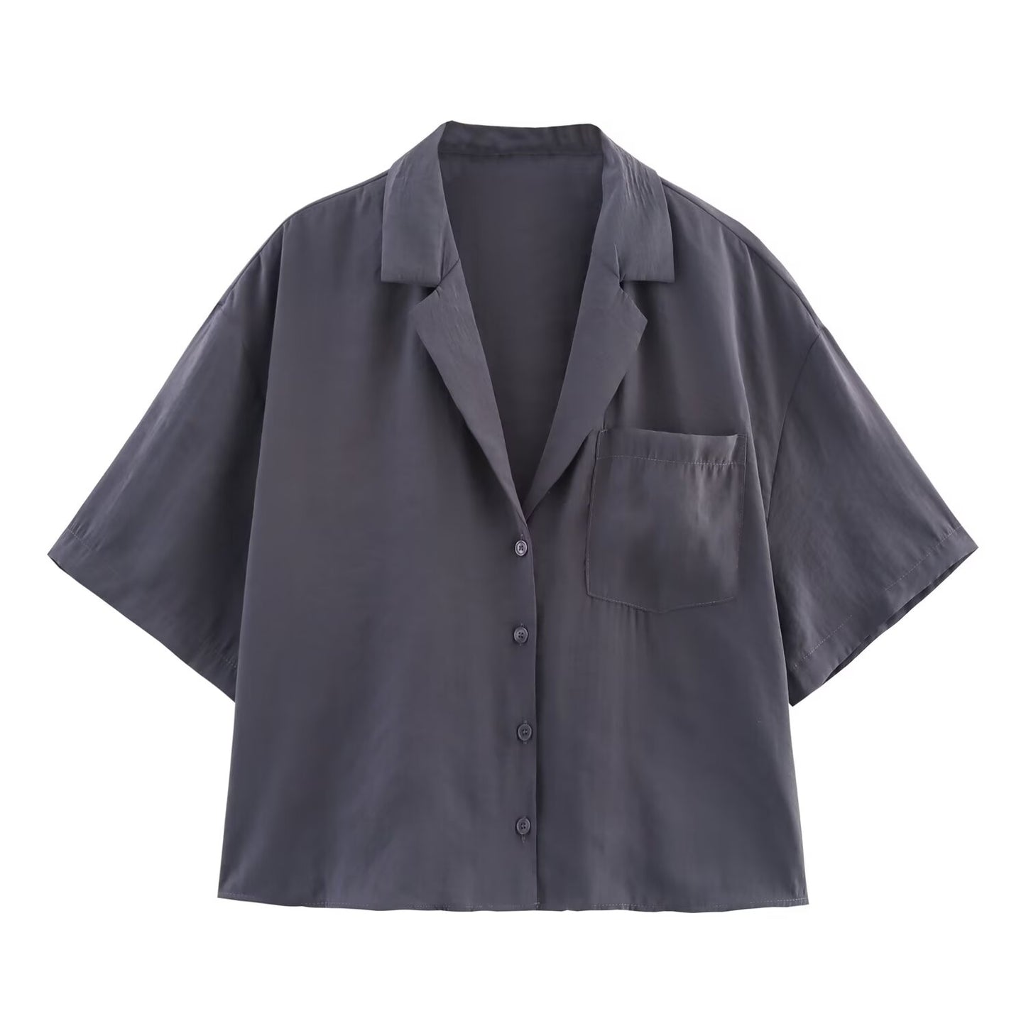 Women's fashion short sleeved single breasted V-neck shirt+Shorts suit