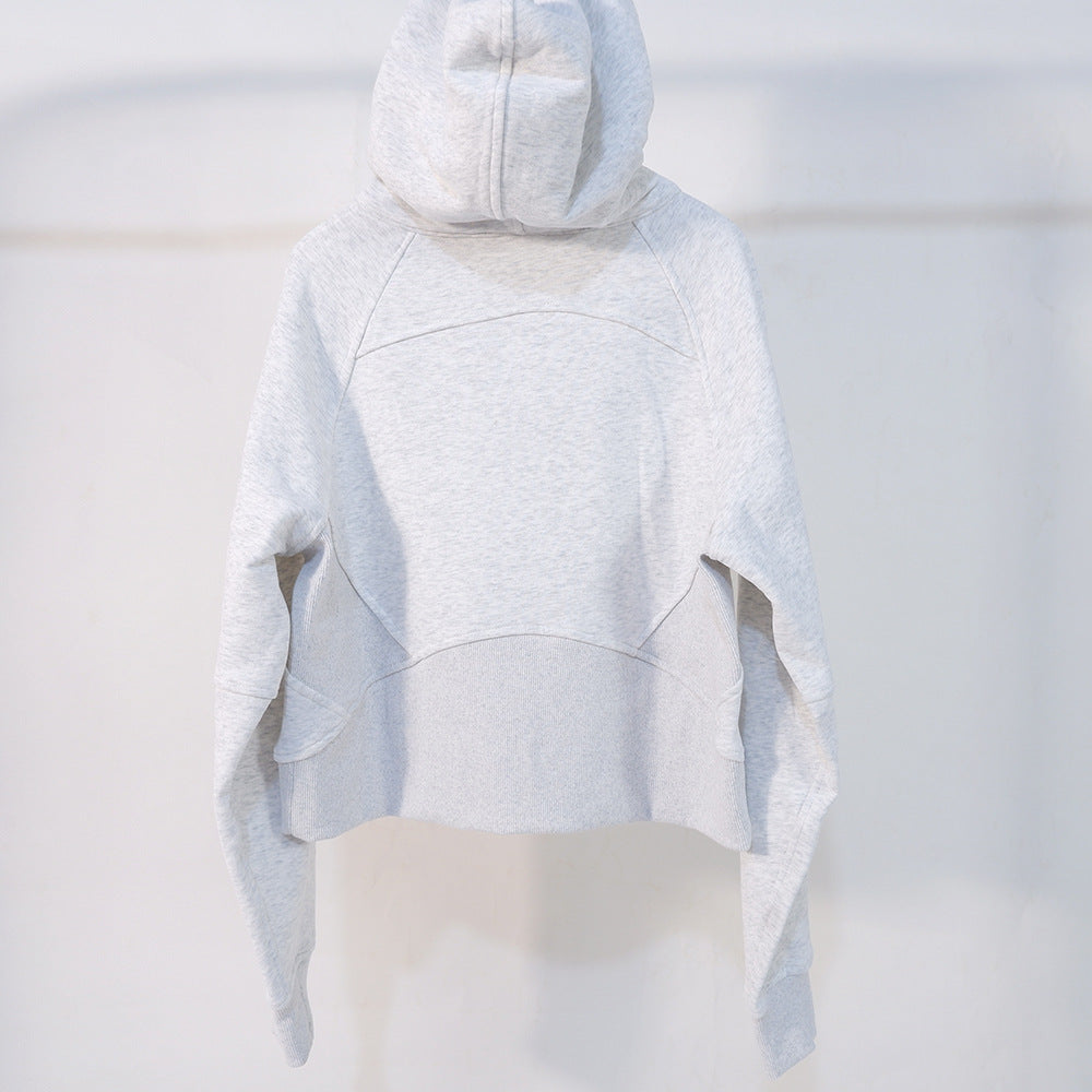 Women's Autumn and Winter New Sports Outdoor Quick-drying Yoga Clothes Slim Short Ladies Cardigan Hooded Sweater Loose Coat 