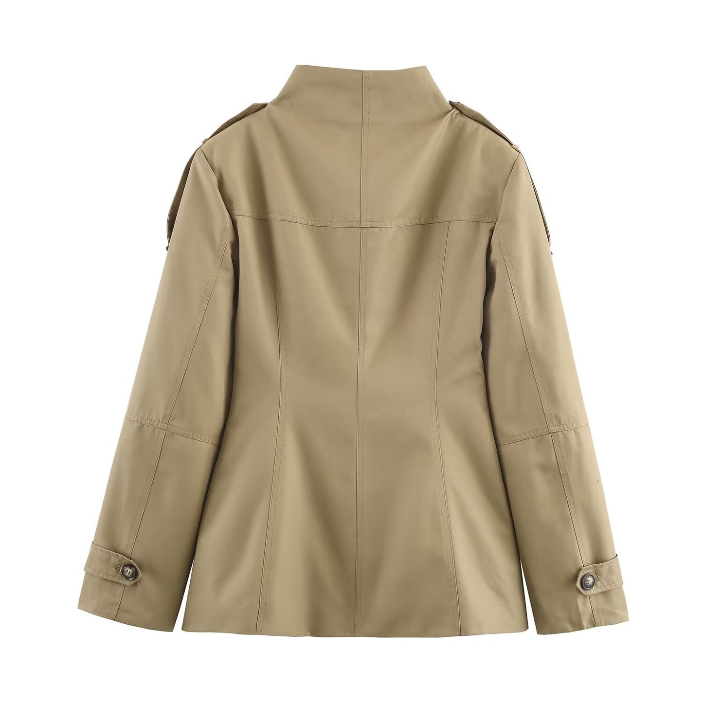 Women's new fashion casual single breasted stand collar Coat