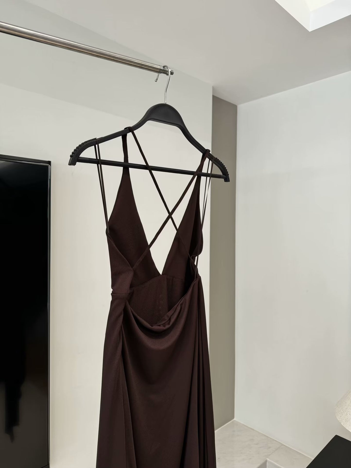 Women's new chic fashion asymmetrical hem tulle suspender MIDI dress retro sleeveless women's dress