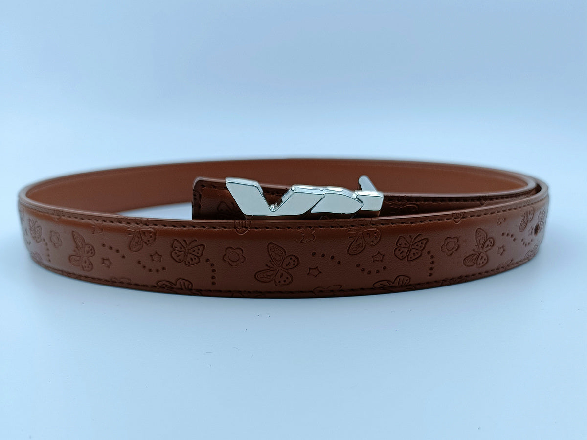 Women's new casual Joker multicolor gold and silver letters decorative belt belt With a box