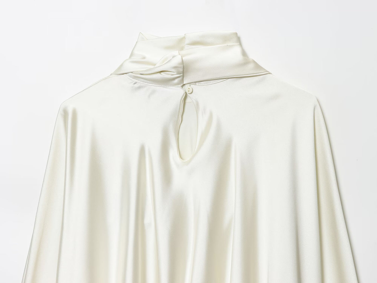 Women's 2025 new fashion scarf decoration satin texture mini dress