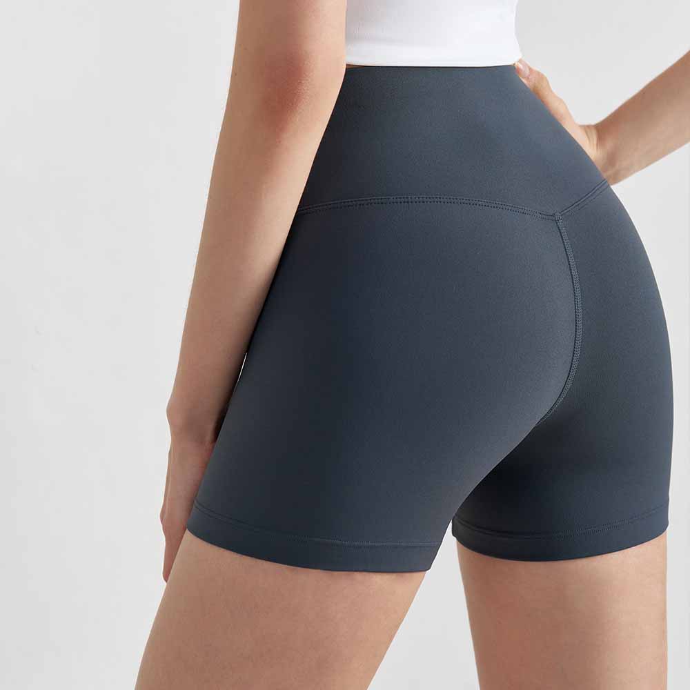 LU women's new nude new double-sided grinding pants yoga pants high waist hip peach shorts fitness pants