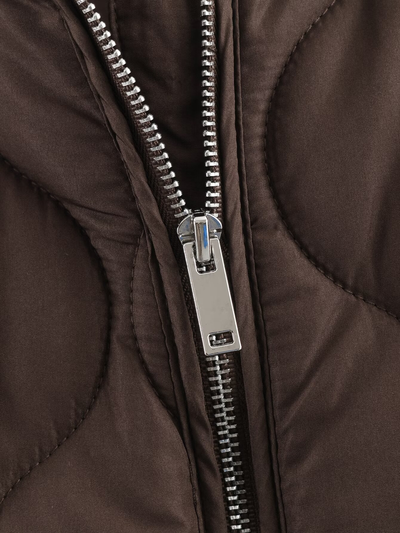 Women's with Belt round neck zipper cotton Coat