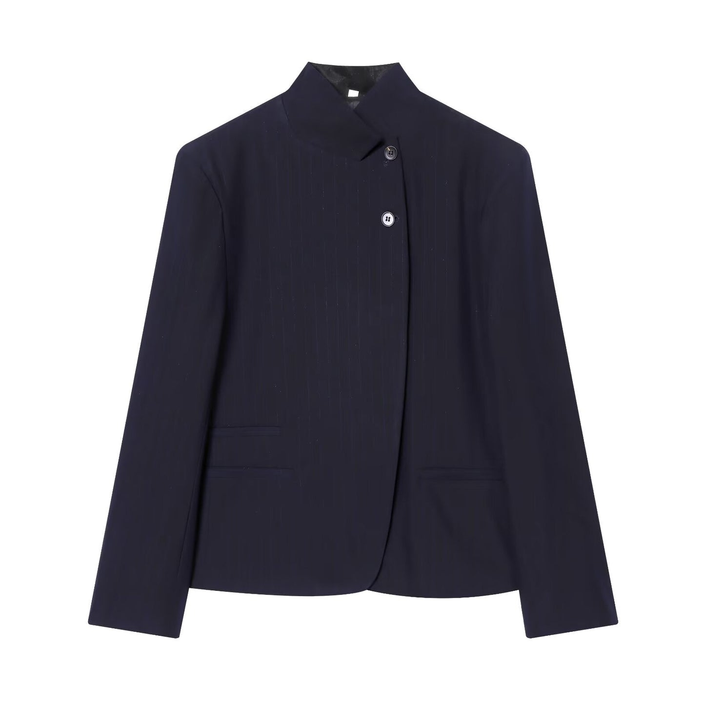 Women's high neck slim striped Blazer Coat+Pants