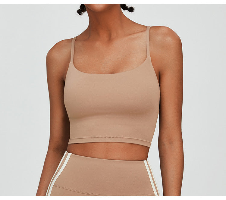 Women's New Suit Sports Bra Cross Vest Yoga Quick-drying Fitness Clothes+high Waist Tight Exercise Hip Yoga Shorts.