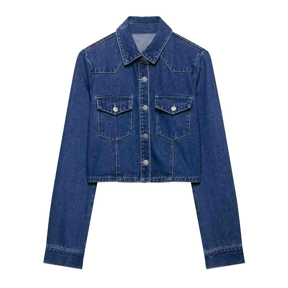 Women's 2025 new fashion short single breasted denim shirt coat+Jeans Women's suit