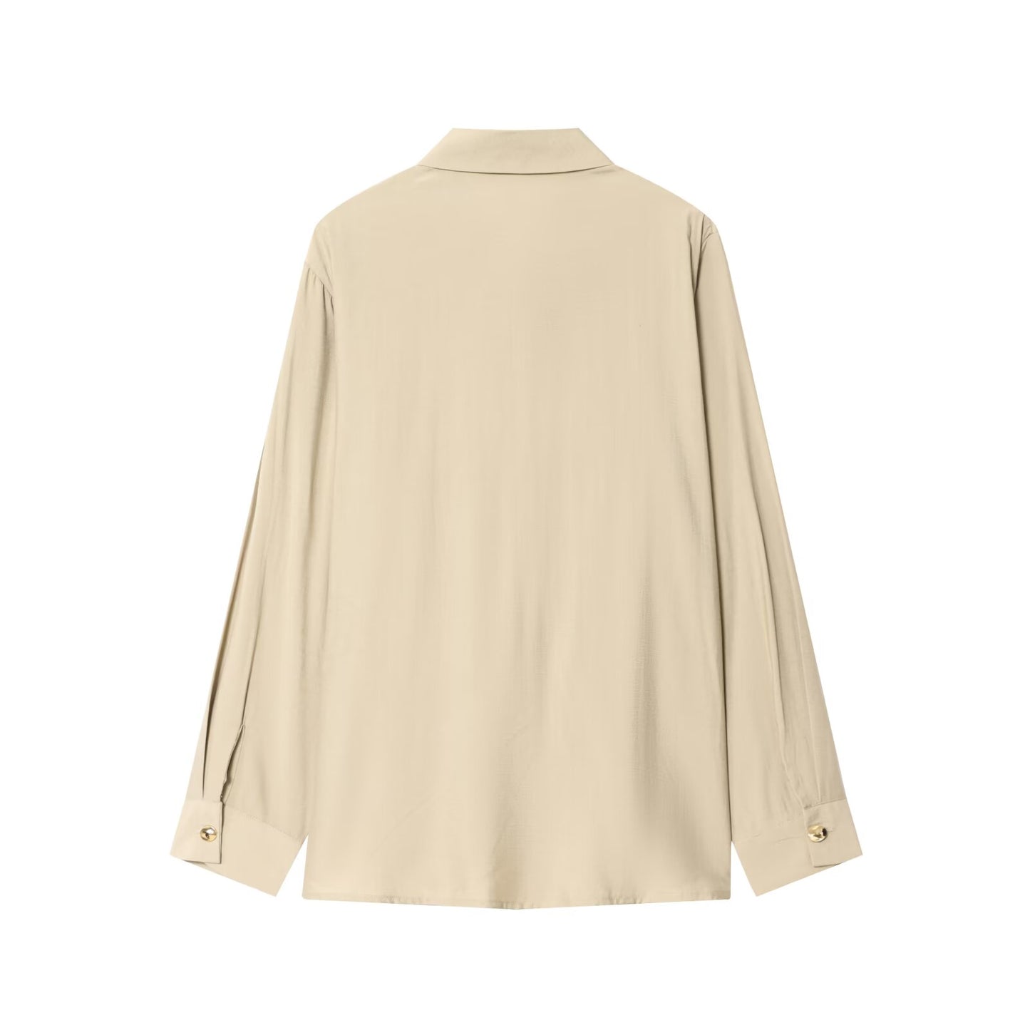 Women's New Fashion gold button long sleeved shirt+Pants suit