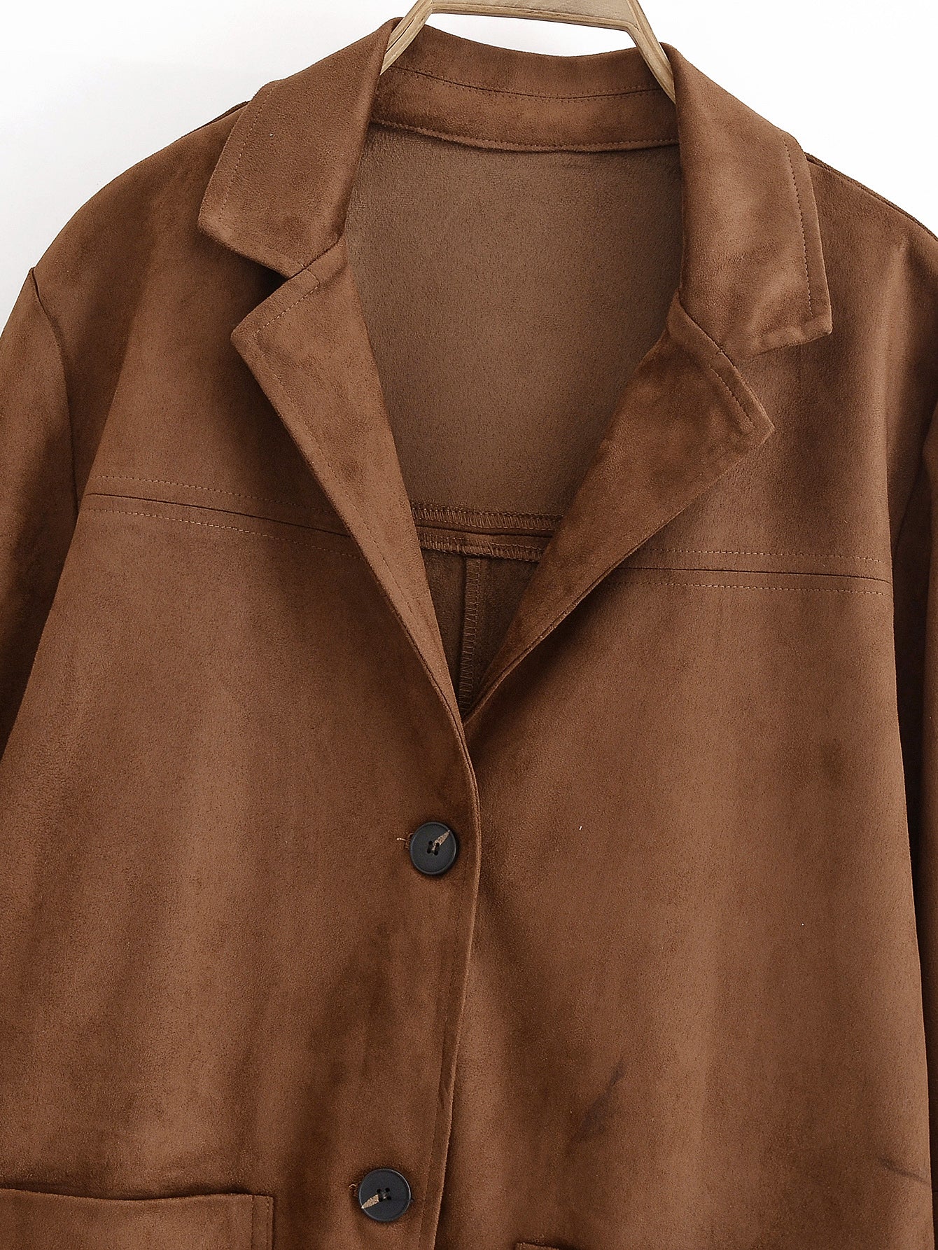 2025 women's new fashion casual double-sided velvet Faux Leather suit jacket