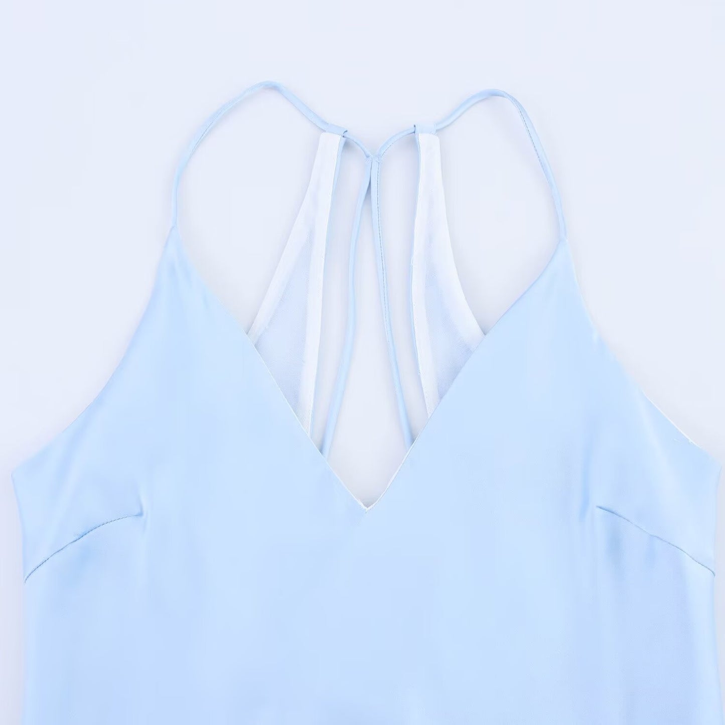 Women's new chic Fashion lingerie style suspender Midi dress retro sleeveless women's dress