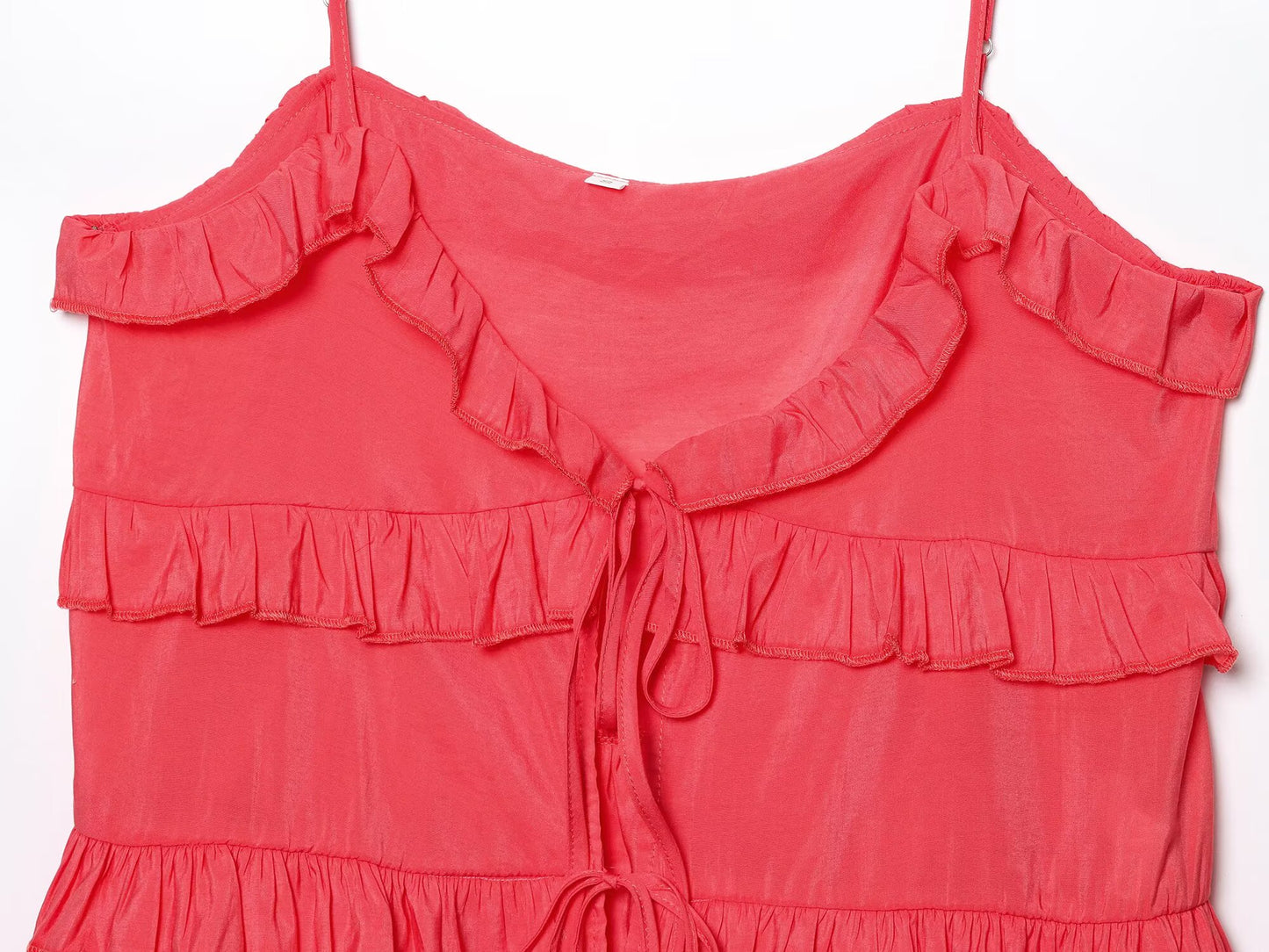 Women's new fashion Lace up layered decoration sleeveless backless suspender top