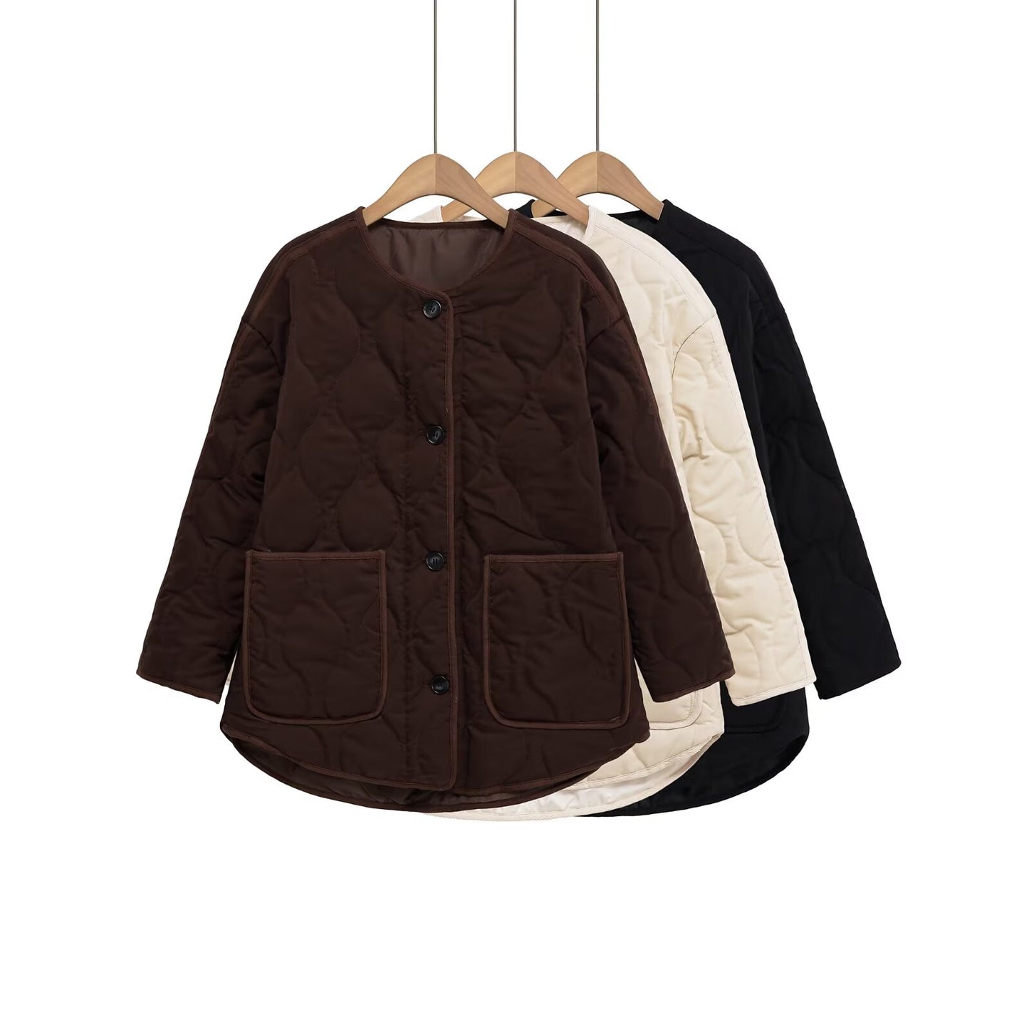 Women's loose satin textured cotton jacket Coat