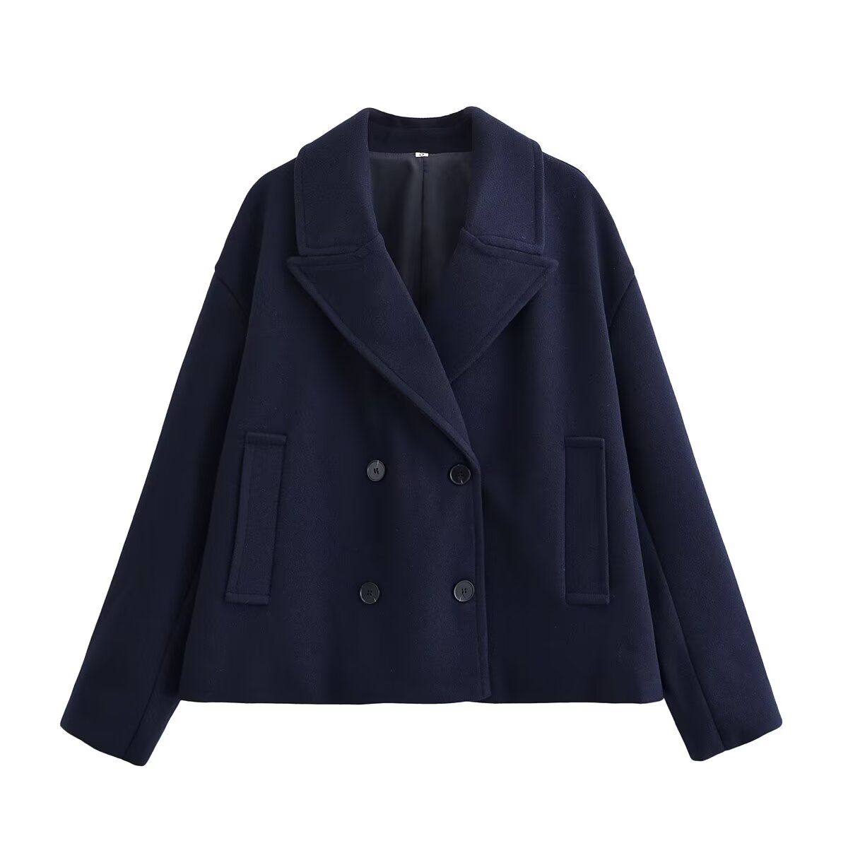 Women's new warm short Double breasted woolen coat