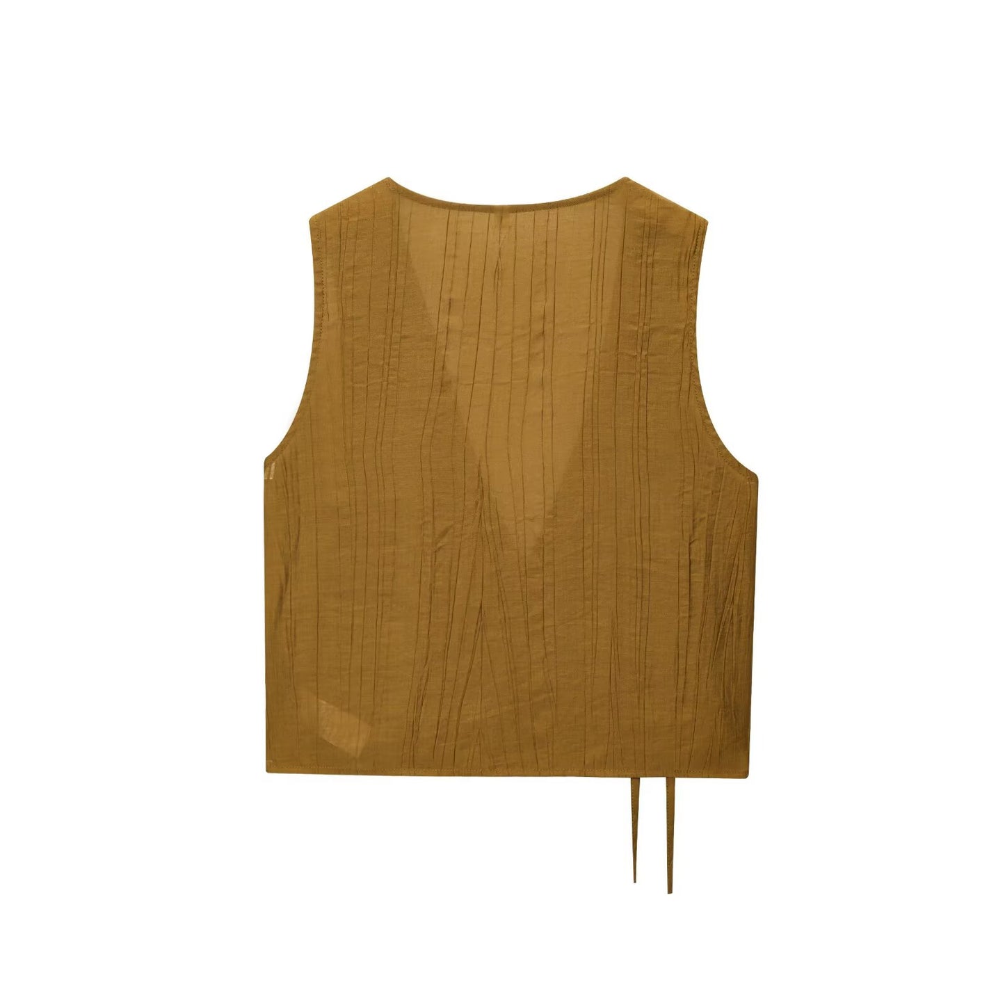 Women's 2025 new fashion wrinkle effect vest style top+Skirts suit