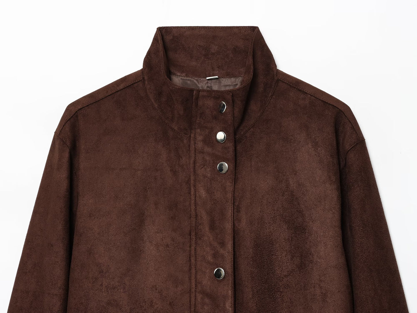 Women's new fashion anti suede effect stand collar jacket Coat