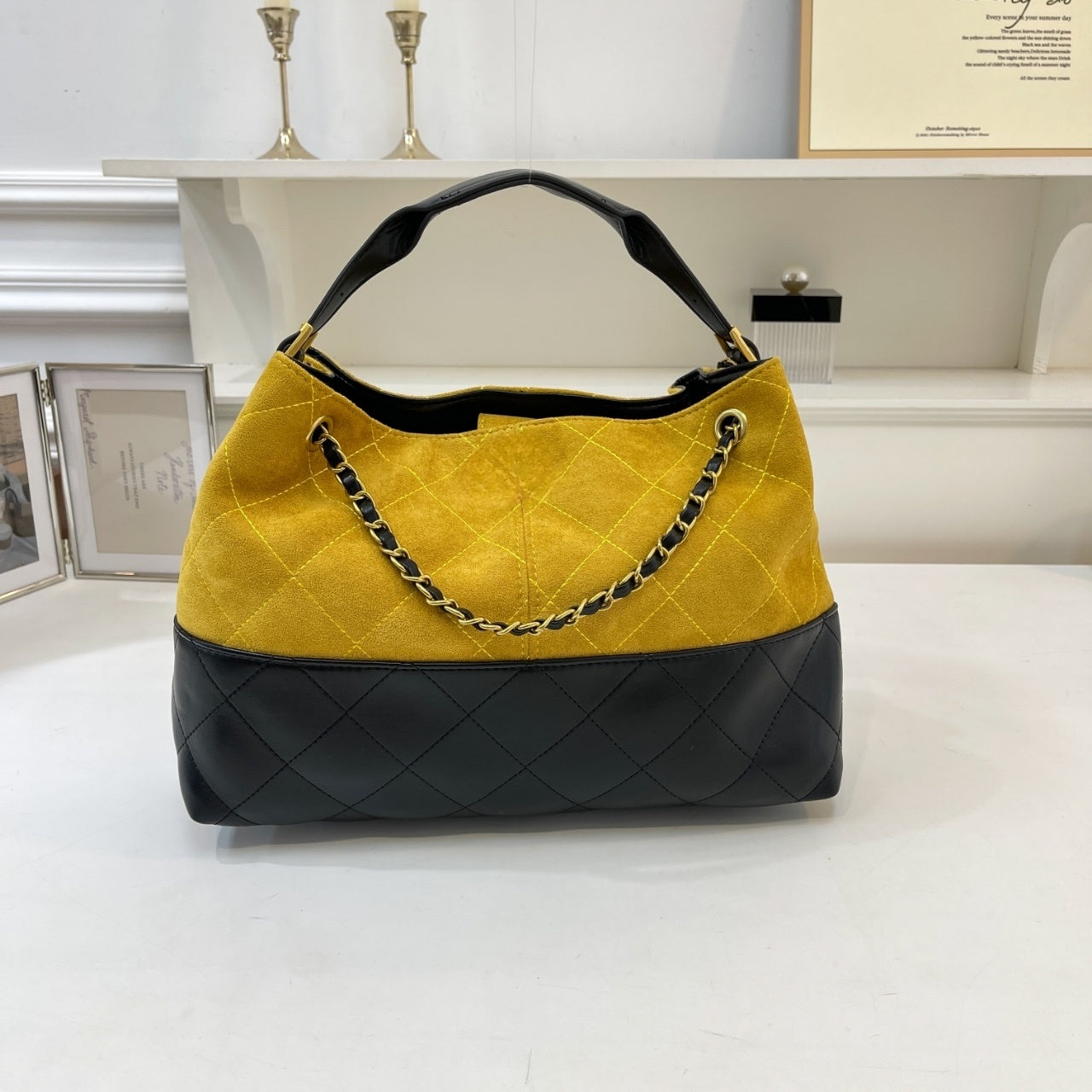 Women's New Joker Large-capacity Contrast Retro Chain One-shoulder Underarm Bag Portable Crossbody Bag