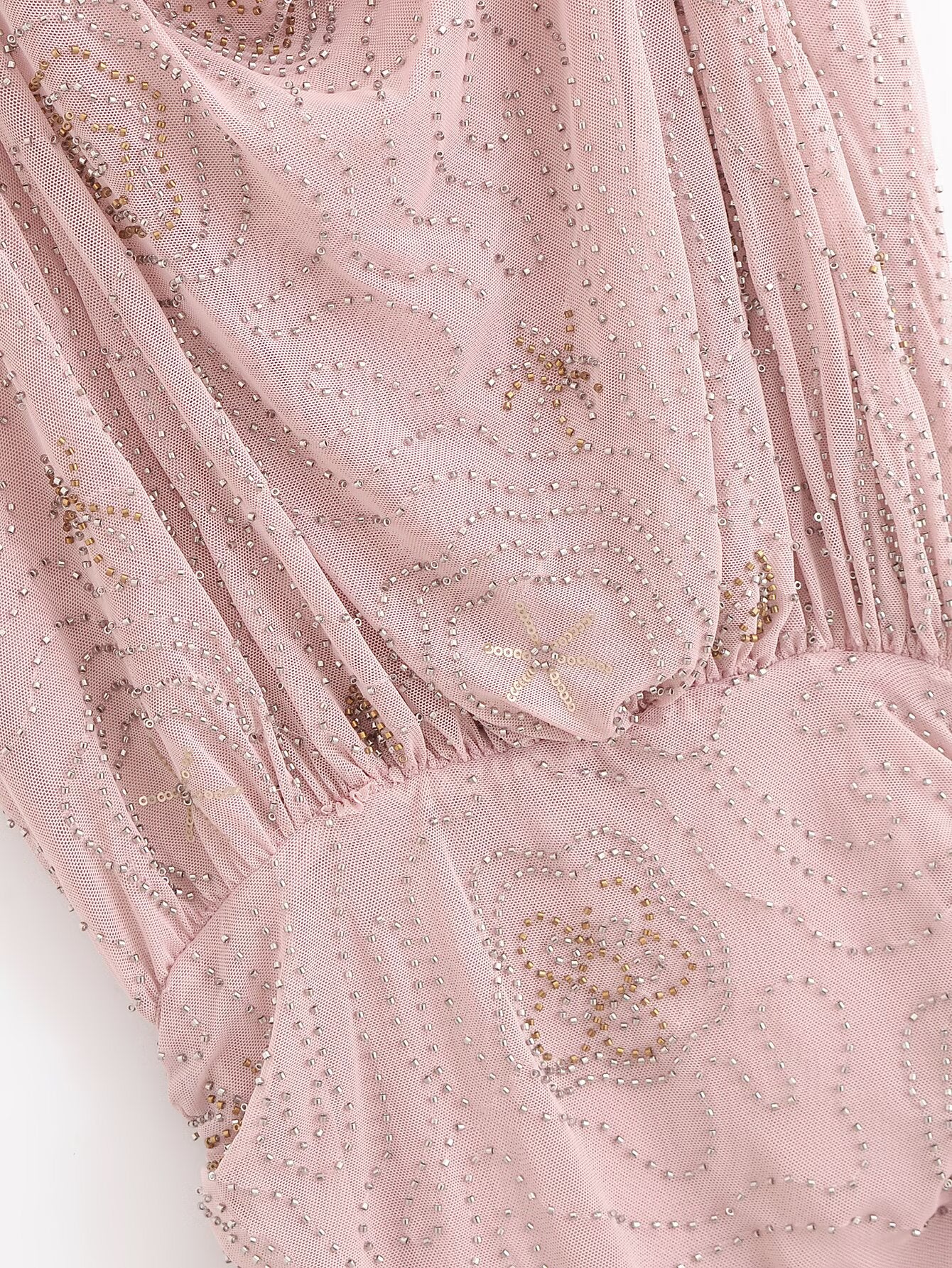 Women's new fashion bead decoration sleeveless pleated suspender mini dress