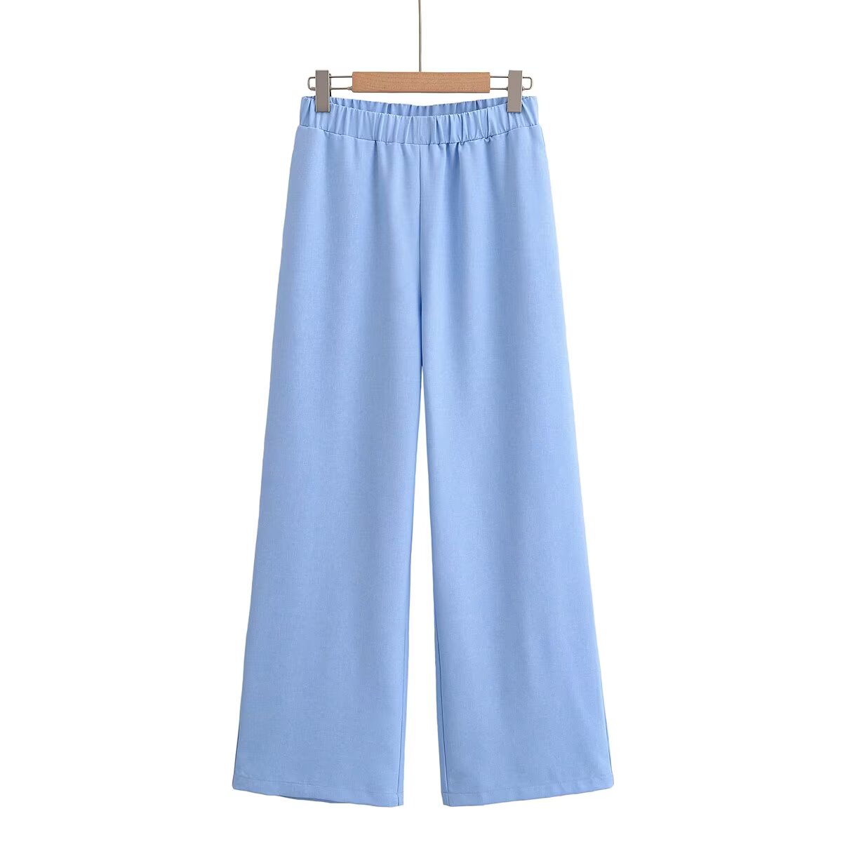 Women's fashion with Belt loose short sleeved lapel shirt+Pants suit