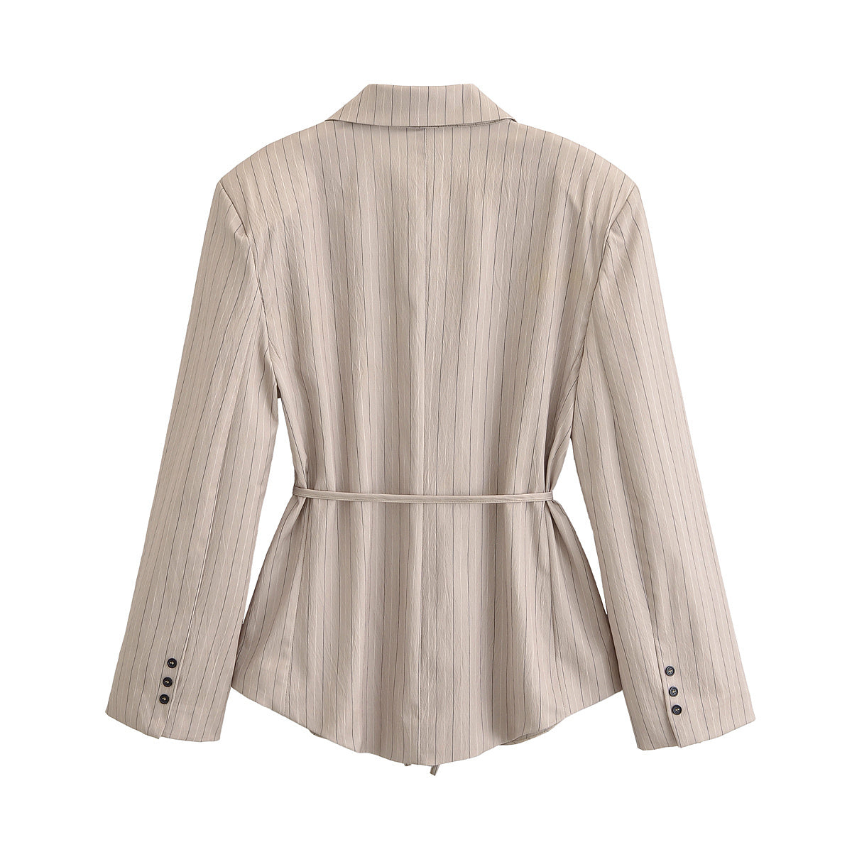 Women's new fashion with Belt long sleeved single breasted striped suit coat+Shorts Women's suit