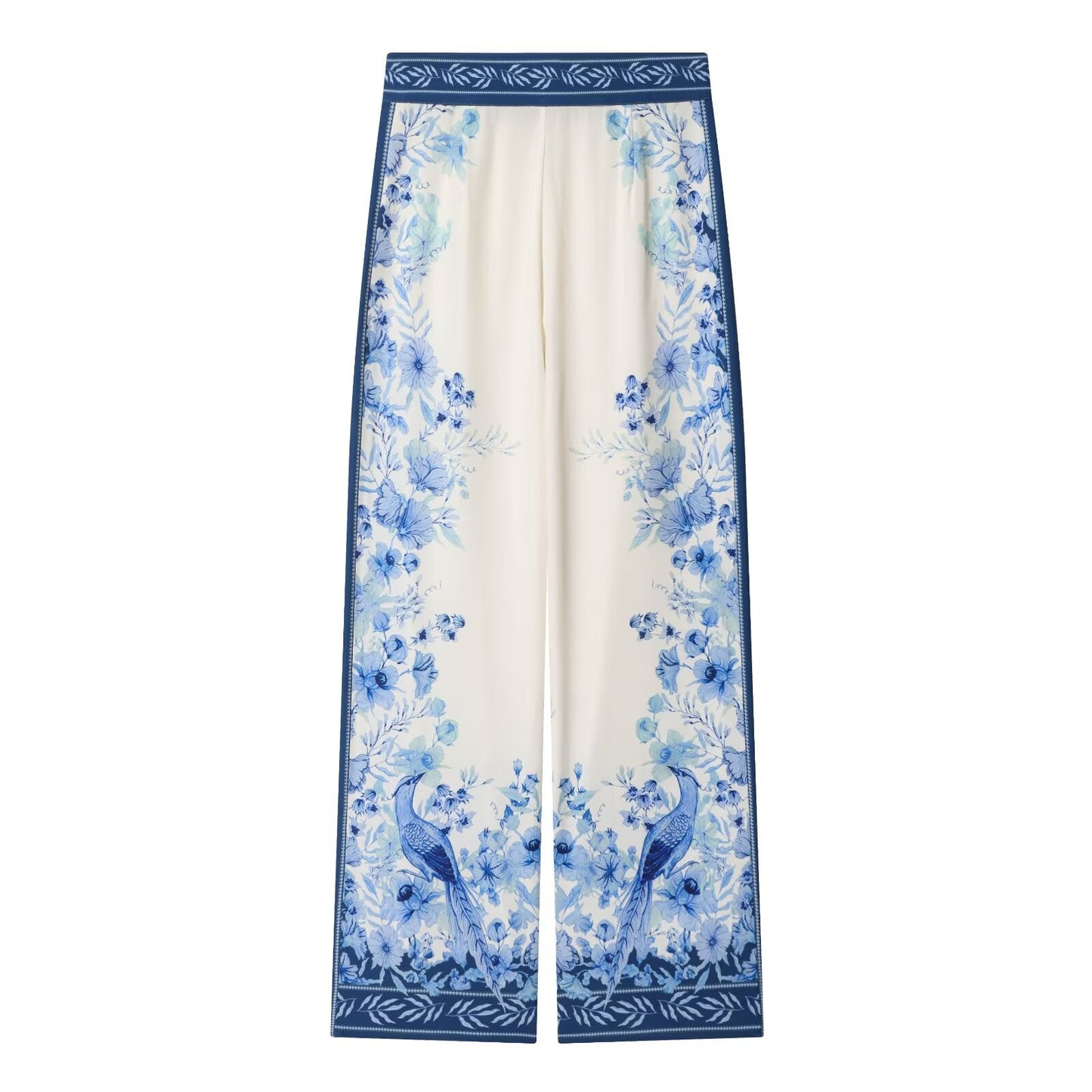 suit Women's 2 pieces loose printed Lapel shirt+Pants