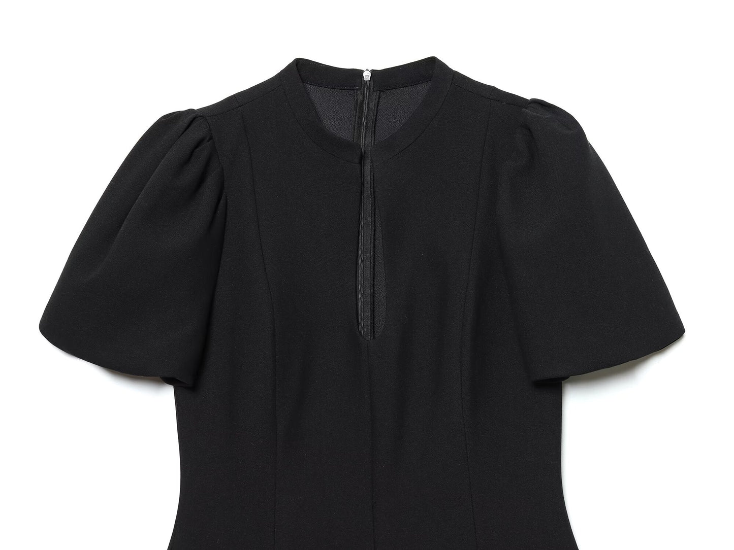 Women's O-Neck bubble sleeve mini dress
