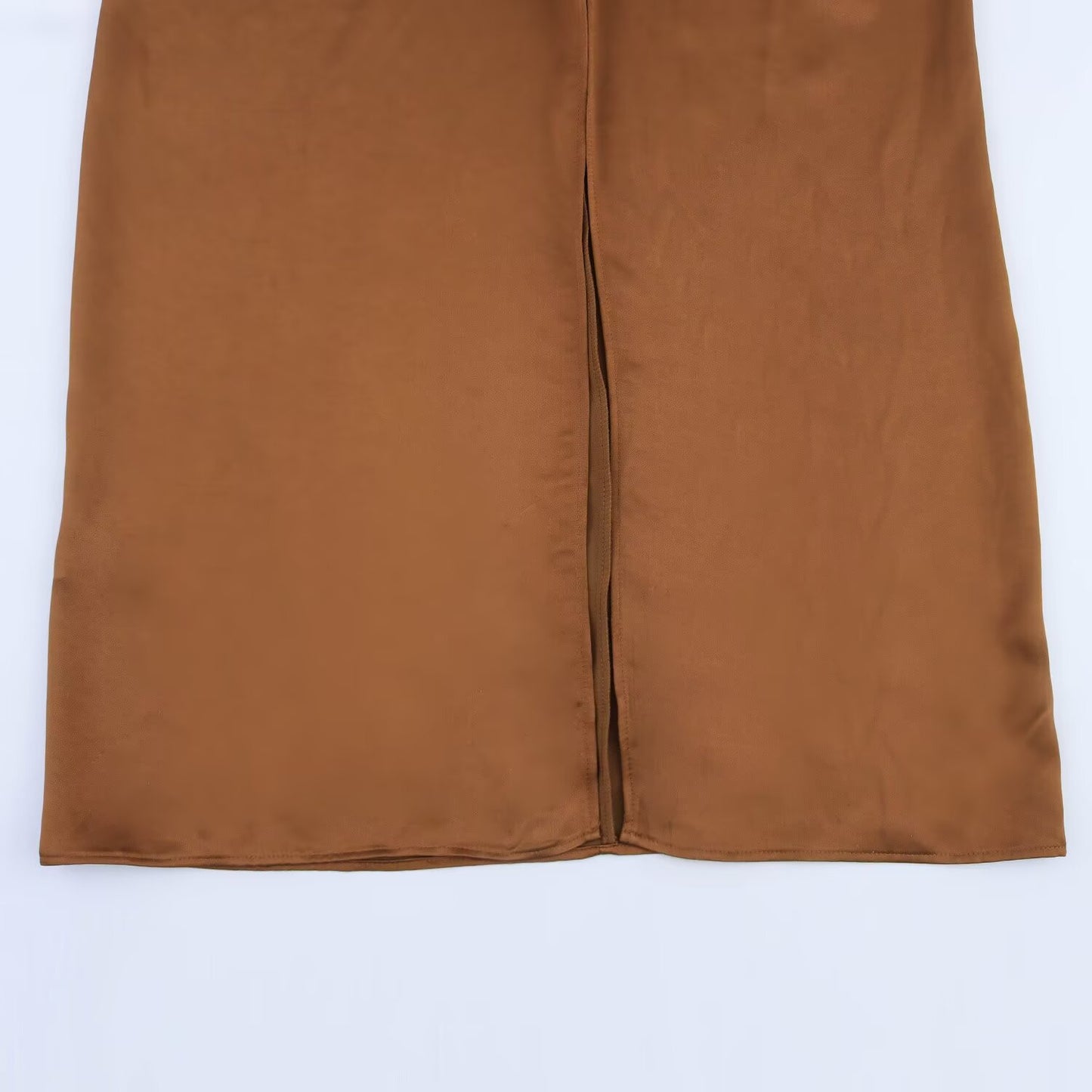 Women's 2025 New Fashion Satin Texture Hanging Neck Collar Midi Dress