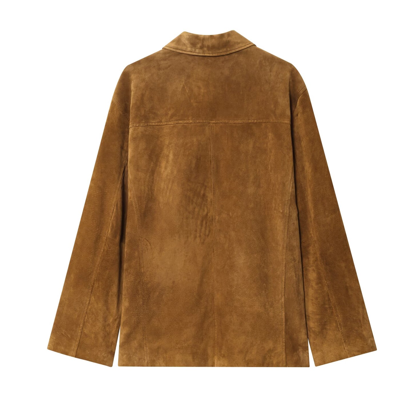 Women's new fashion anti suede effect loose lapel Button-up jacket